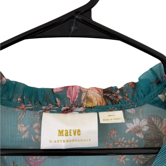 Anthropologie Maeve Emmy Floral Teal Tunic Dress - Picture 7 of 7